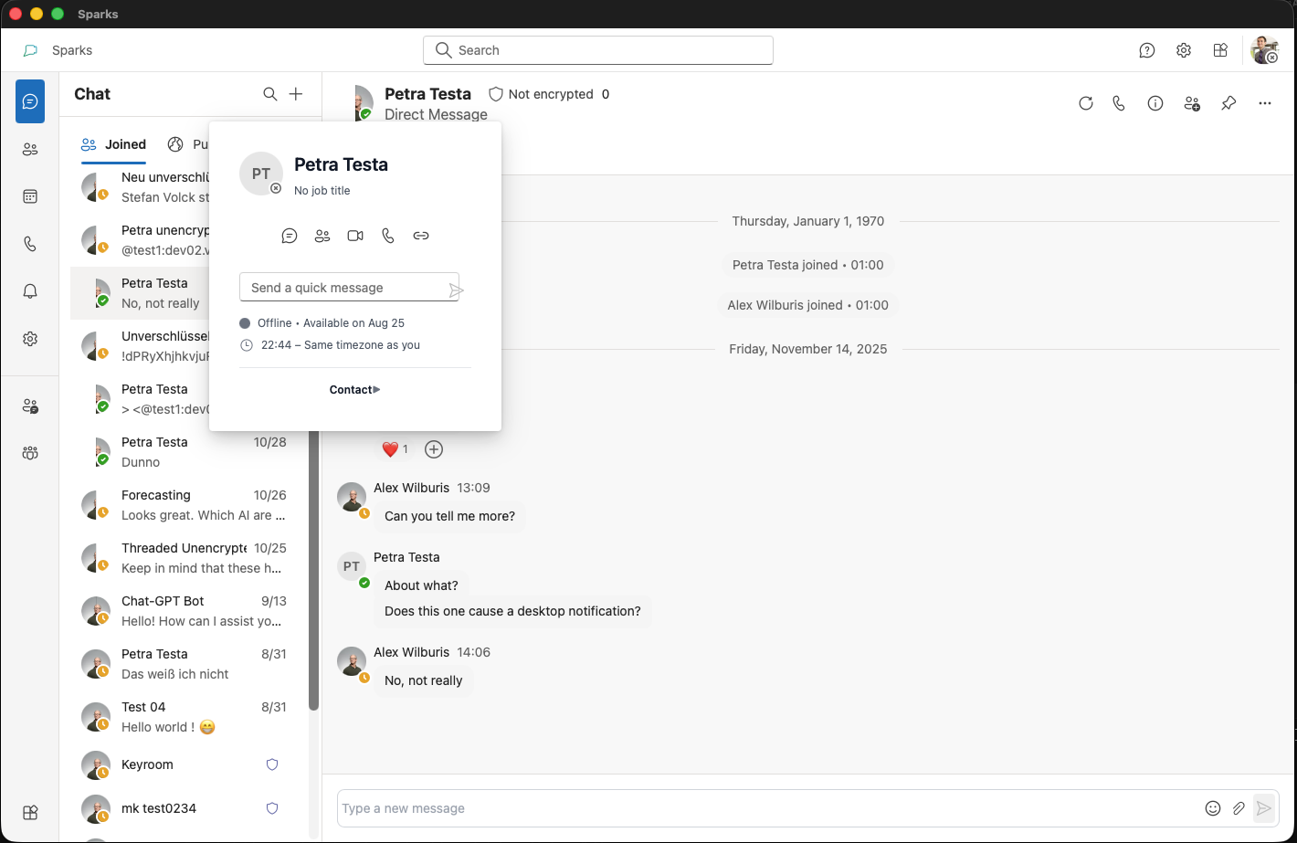 SPARKS team chat interface showing channels and conversations